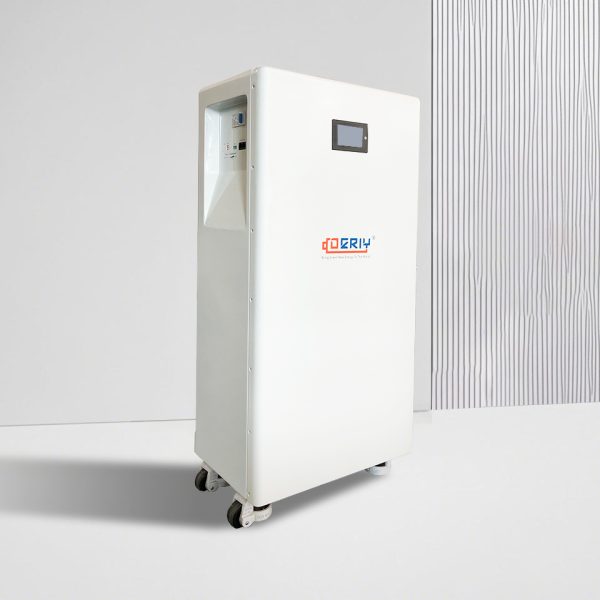 15kWh Lithium (LiFePO4) Energy Storage White (Standing with wheels)